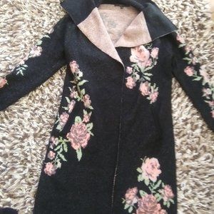 Maxsport long rose design sweater coat